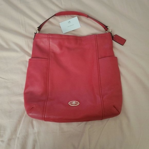 Coach red leather bag - Picture 1 of 4